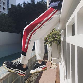 Striped Lettering Sweatpants