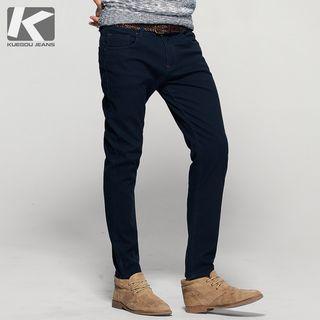 Brushed Fleece-lined Straight-fit Casual Pants