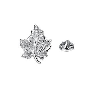 Fashion Elegant Leaf Brooch Silver - One Size