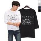 Plus Size Bicycle Printed M Lange T-shirt