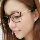 Bamboo-accent Square Eyeglasses