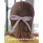 Floral Ribbon Hair Barrette