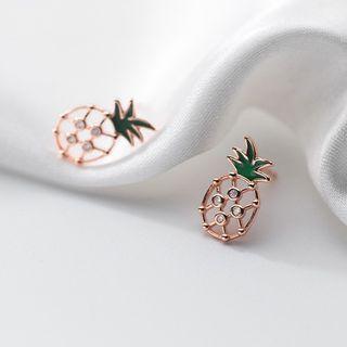 Pineapple Rhinestone Sterling Silver Earring