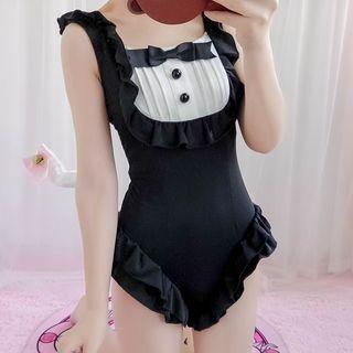 Set: Ruffle Trim Swimsuit + Tail