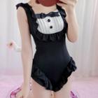 Set: Ruffle Trim Swimsuit + Tail
