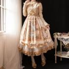 Long-sleeve Embroidered Graphic Print Lolita A-line Dress