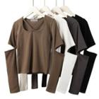 Cutout-elbow Slim-fit Crop T-shirt