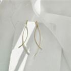 Metallic Curve Earring 1 Pair - 925 Silver Stud - Gold - One Size