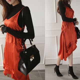 Spaghetti-strap Satin Dress