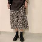 Leopard Velvet Skirt As Figure - One Size