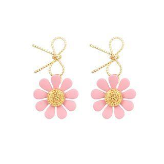 Alloy Bow & Flower Dangle Earring