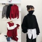 Plain Knit Vest / Turtleneck Sweater