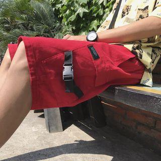 Strapped Drawstring Shorts