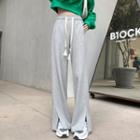 High Waist Slit Wide Leg Sweatpants