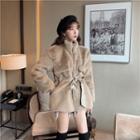 Furry Slim-fit Coat