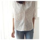 Eyelet Lace Rosette Top Ivory - One Size
