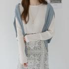 Round-neck Silky Ribbed Knit Top