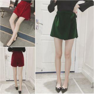 Plain Velvet Skort