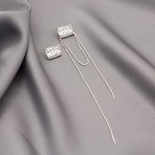 Asymmetrical Alloy Fringed Earring 1 Pair - E4170 - Silver - One Size