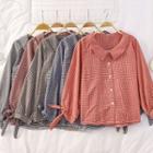 Plaid Tie-sleeve Blouse