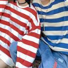 Couple Matching Striped Long-sleeve Sweatshirt
