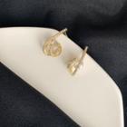 Rhinestone Faux Pearl Alloy Earring 1 Pair - Gold - One Size