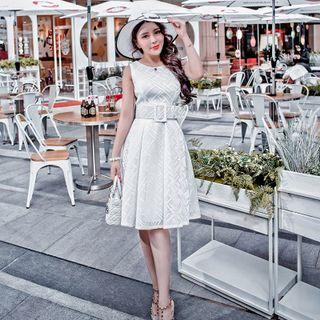 Sleeveless Cutout-back A-line Dress