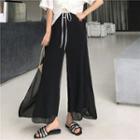 Loose-fit Cropped Pants Black - One Size
