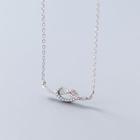 925 Sterling Silver Rhinestone Knot Pendant Necklace S925 Silver - Set - One Size