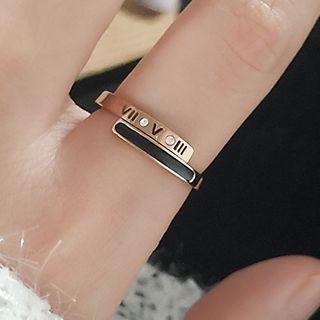 Rhinestone Embossed Ring