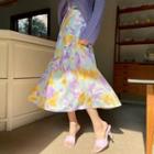 Printed Long A-line Skirt