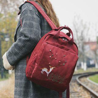 Deer Embroidered Backpack