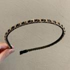 Faux Leather Chain Headband Black - One Size