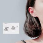925 Sterling Sliver Rhinestone Triangle Stud Earring 1 Pair - As Shown In Figure - One Size