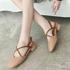 Chunky Heel Cross-strap Sandals