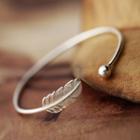 Sterling Silver Feather Bangle