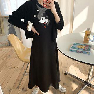 Round-neck Dual-pocket Cropped Cardigan