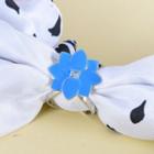 Floral Scarf Ring Blue - One Size
