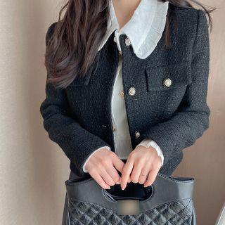 Plain Single-breasted Sheath Jacket