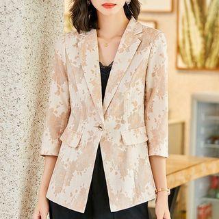 Elbow-sleeve Print Blazer