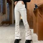 High Waist Shirred Flared Pants