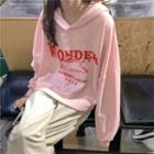 Rabbit Print Hooded Long-sleeve T-shirt Pink - One Size
