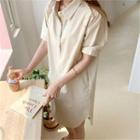 Half-placket Dip-back Shirtdress
