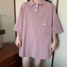 Elbow-sleeve Pocket Polo Shirt
