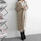 Collared Button-side Long Cardigan