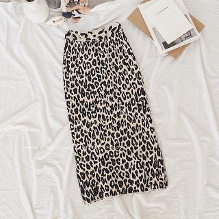 Leopard Print Mini A-line Skirt Leopard - One Size