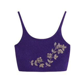 Beaded Cropped Knit Camisole