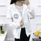 Smiley Face Hooded Zip Jacket