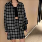 Plaid Jacket / Plaid Mini Skirt