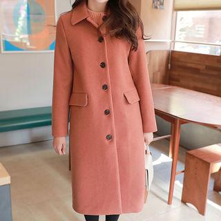 Collared Single-breasted Long Coat